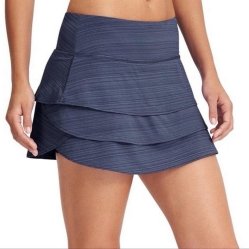 Athleta Swagger Ruffled Skort Women’s XL Navy Tiered Athletic Tennis Preppy Golf